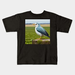 Wholesome Little Fantasy Bird with Grayish Blue Wings Kids T-Shirt